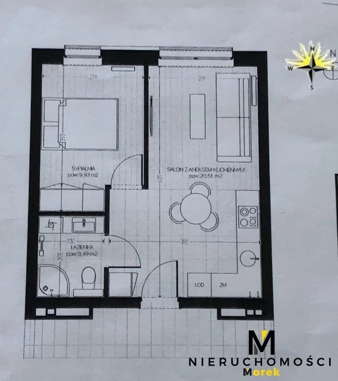 2 pokoje, apartament 33,80 m², piętro 1, oferta nr , KMO-MS-2261, Kołobrzeg, Jagiellońska