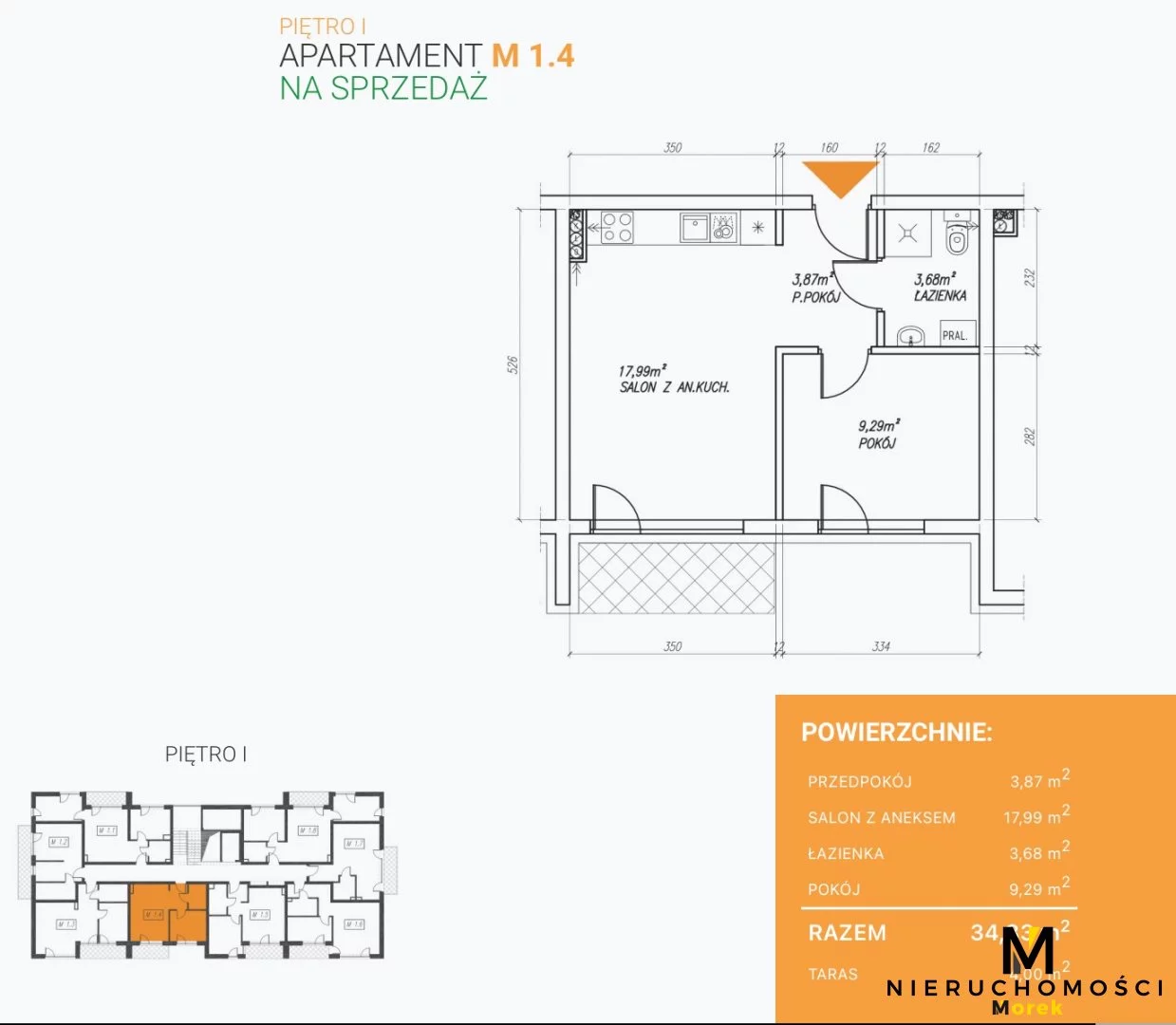 2 pokoje, mieszkanie 34,83 m², piętro 1, oferta nr , KMO-MS-2025, Ustronie Morskie, Polna