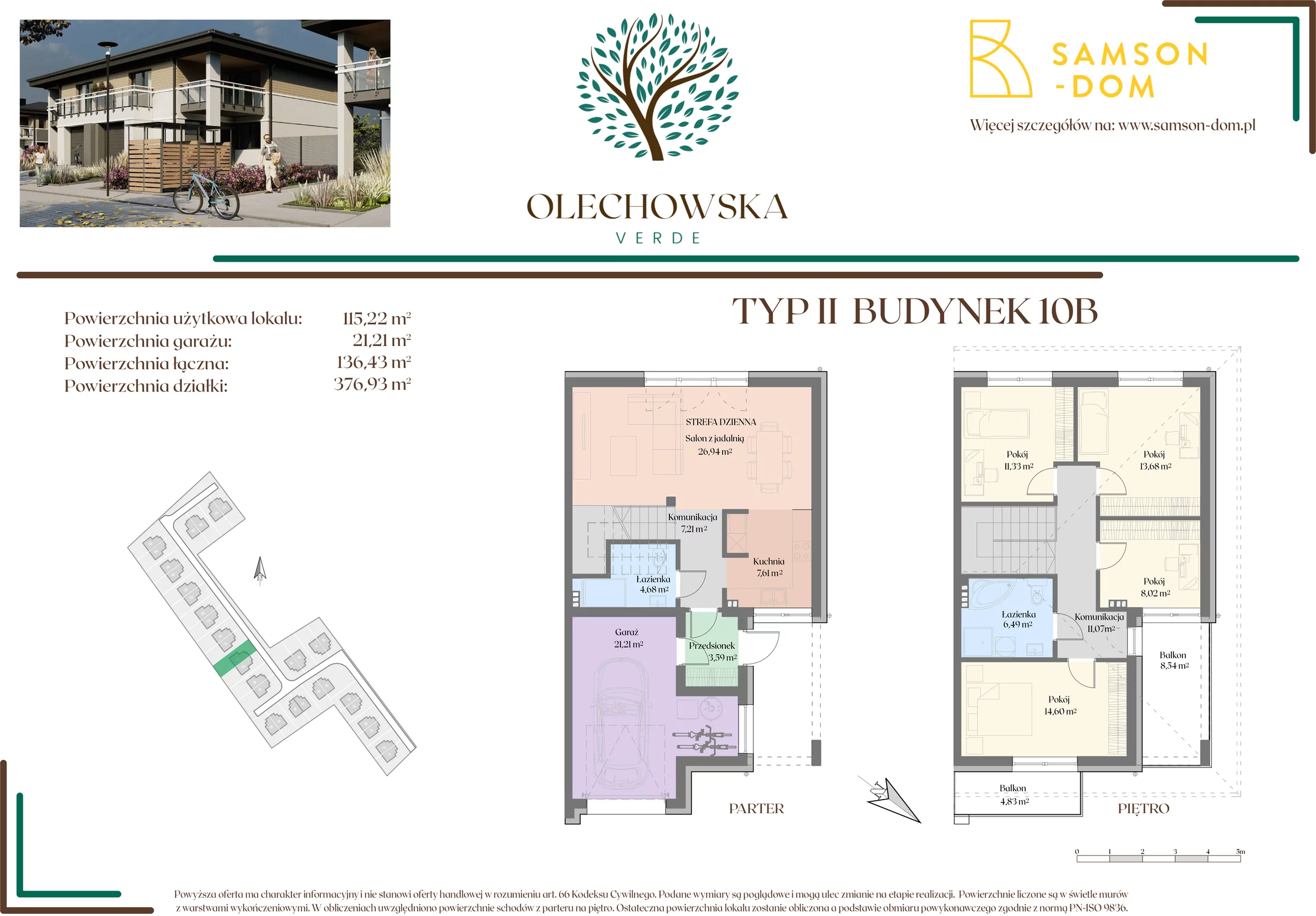 Dom 136,43 m², oferta nr 10B, Olechowska Verde, Łódź, Widzew, ul. Olechowska 56