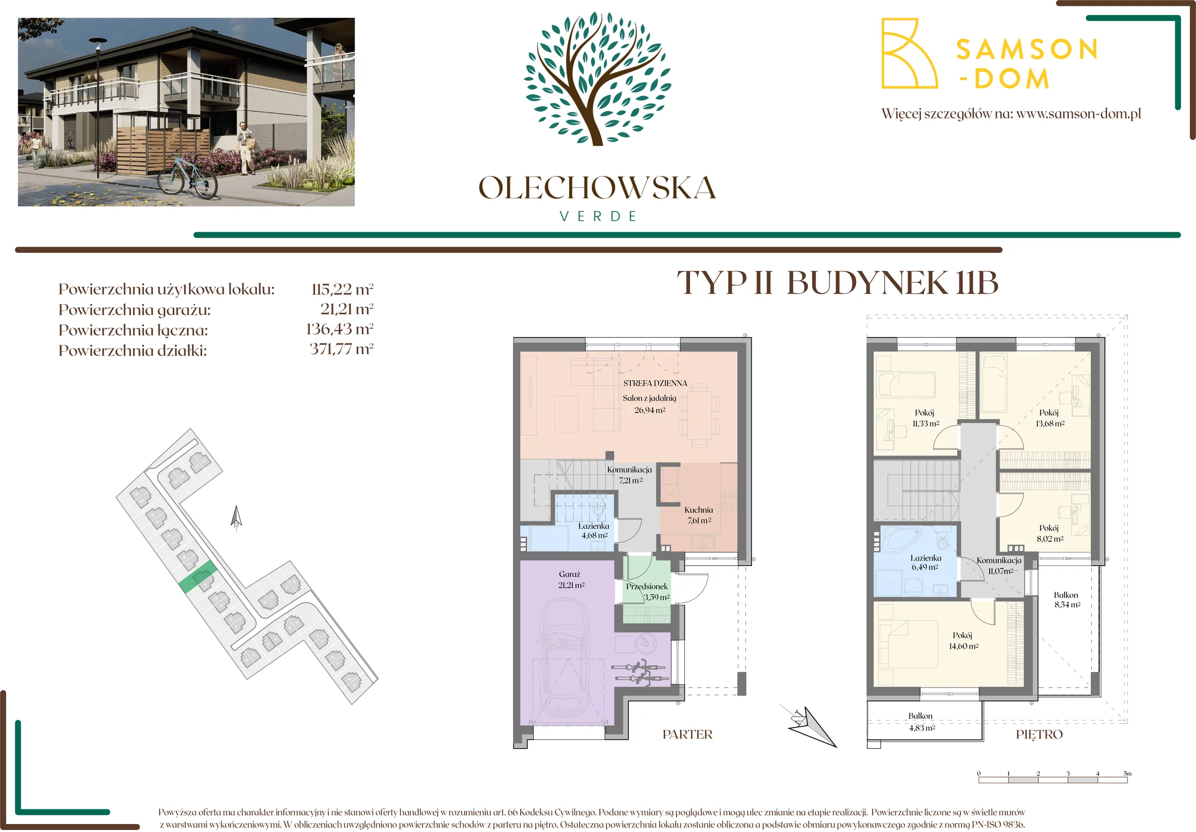 Dom 136,43 m², oferta nr 11B, Olechowska Verde, Łódź, Widzew, ul. Olechowska 56