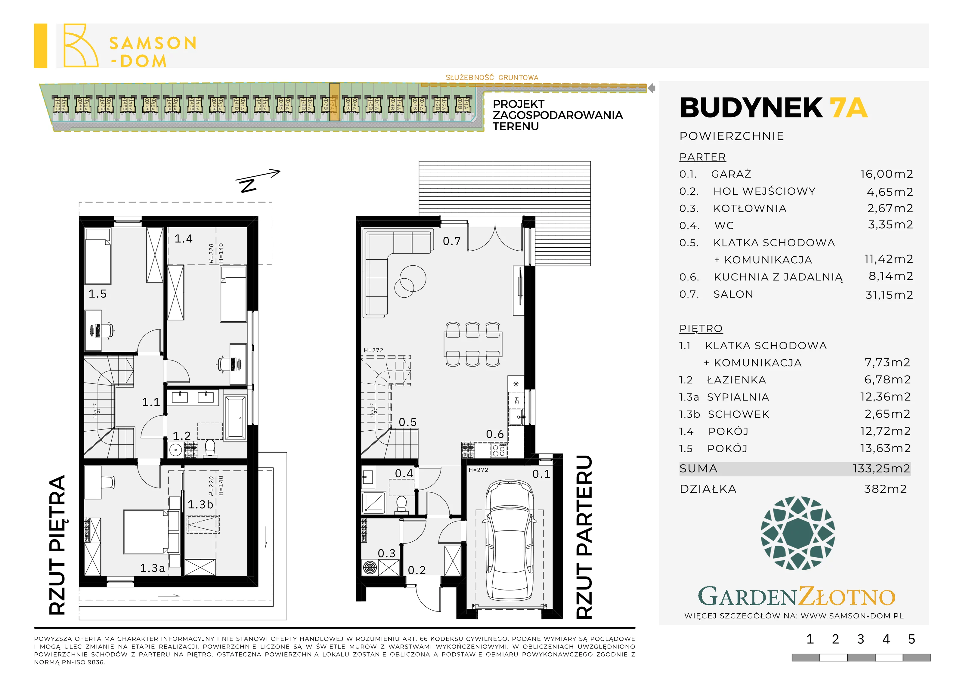 Dom 133,25 m², oferta nr 7A, Garden Złotno, Łódź, Polesie, Złotno, ul. Rąbieńska 132