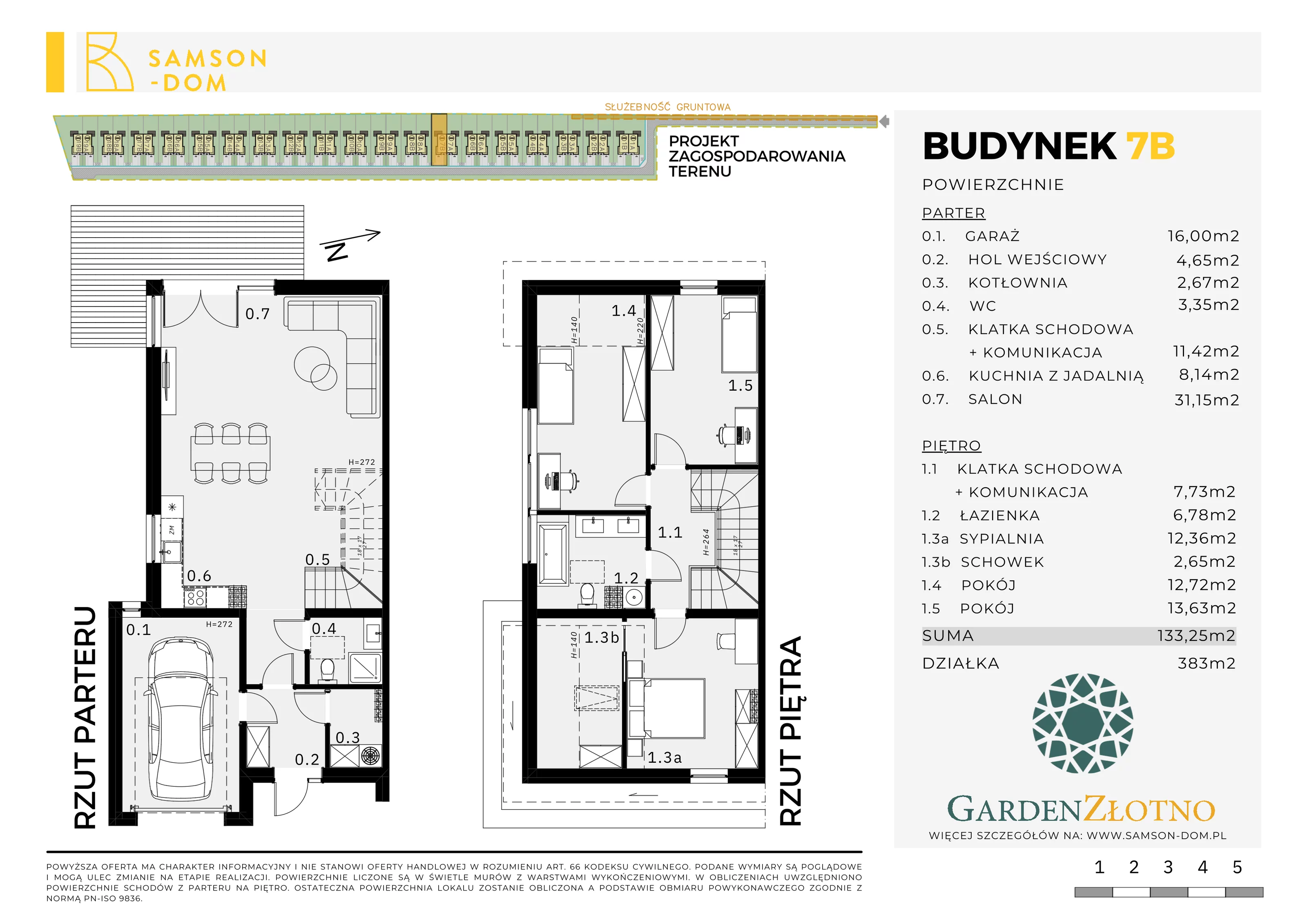 Dom 133,25 m², oferta nr 7B, Garden Złotno, Łódź, Polesie, Złotno, ul. Rąbieńska 132
