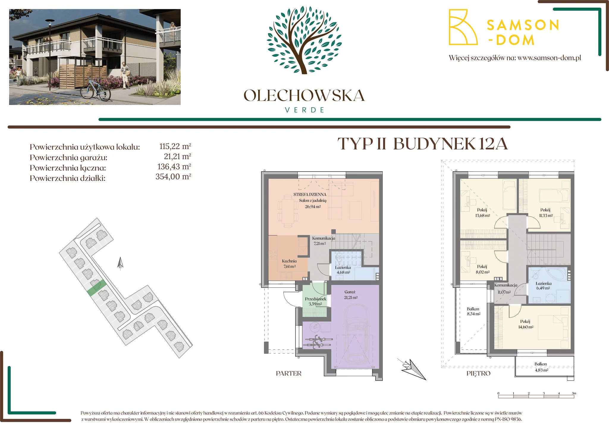 Dom 136,43 m², oferta nr 12A, Olechowska Verde, Łódź, Widzew, ul. Olechowska 56