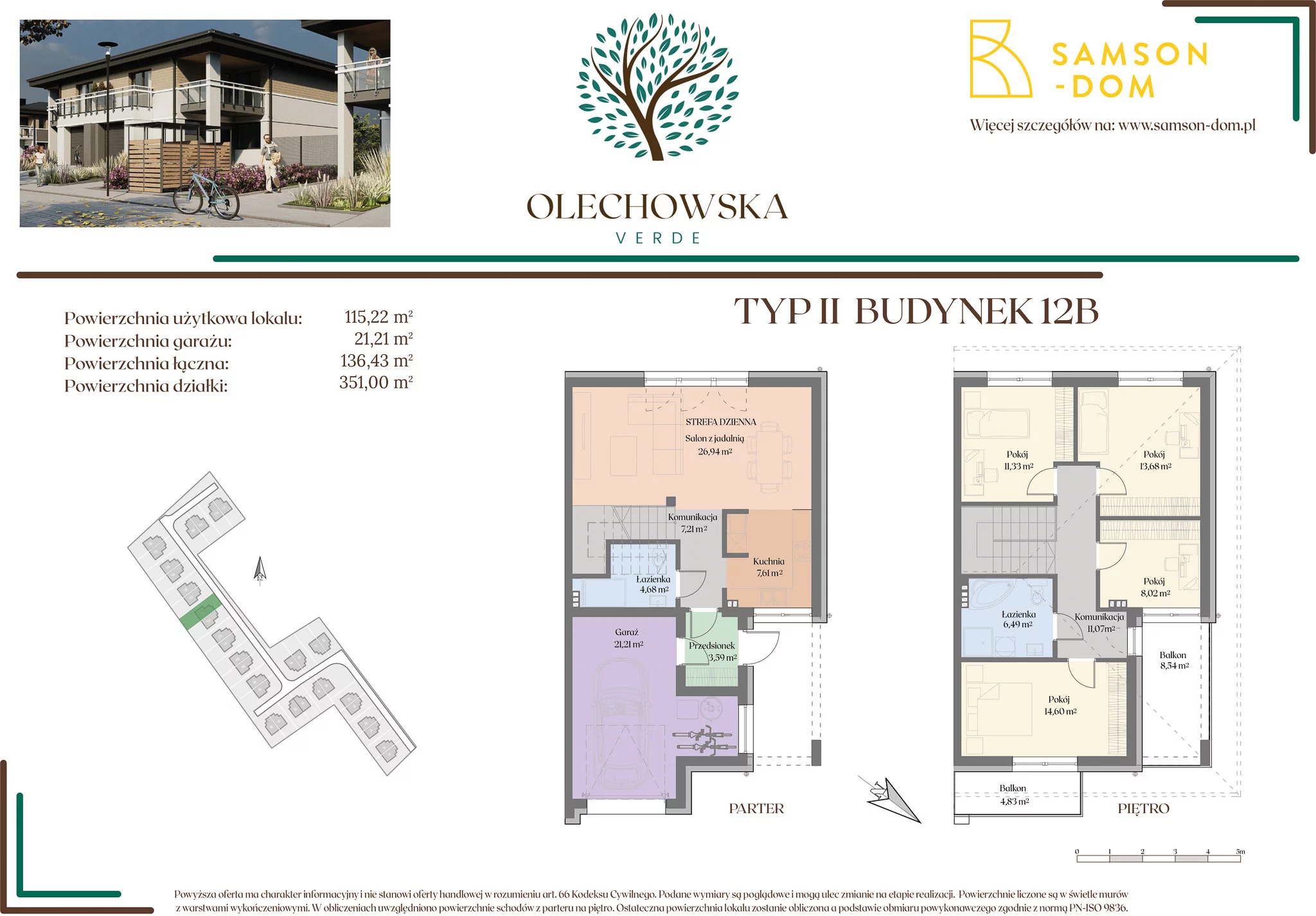 Dom 136,43 m², oferta nr 12B, Olechowska Verde, Łódź, Widzew, ul. Olechowska 56