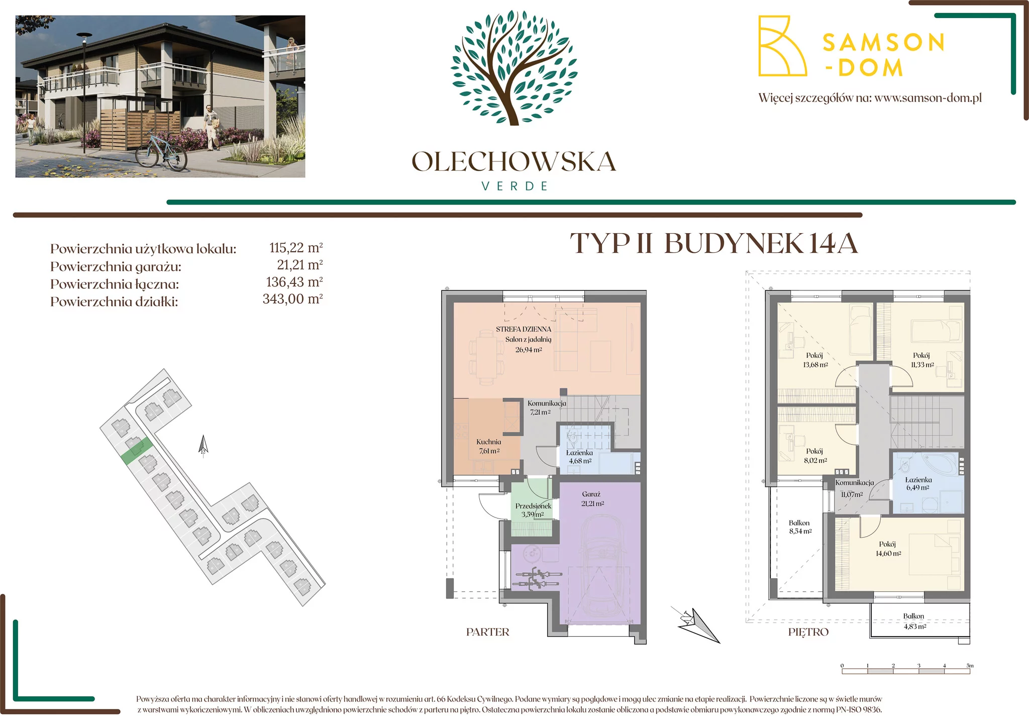 Dom 136,43 m², oferta nr 14A, Olechowska Verde, Łódź, Widzew, ul. Olechowska 56