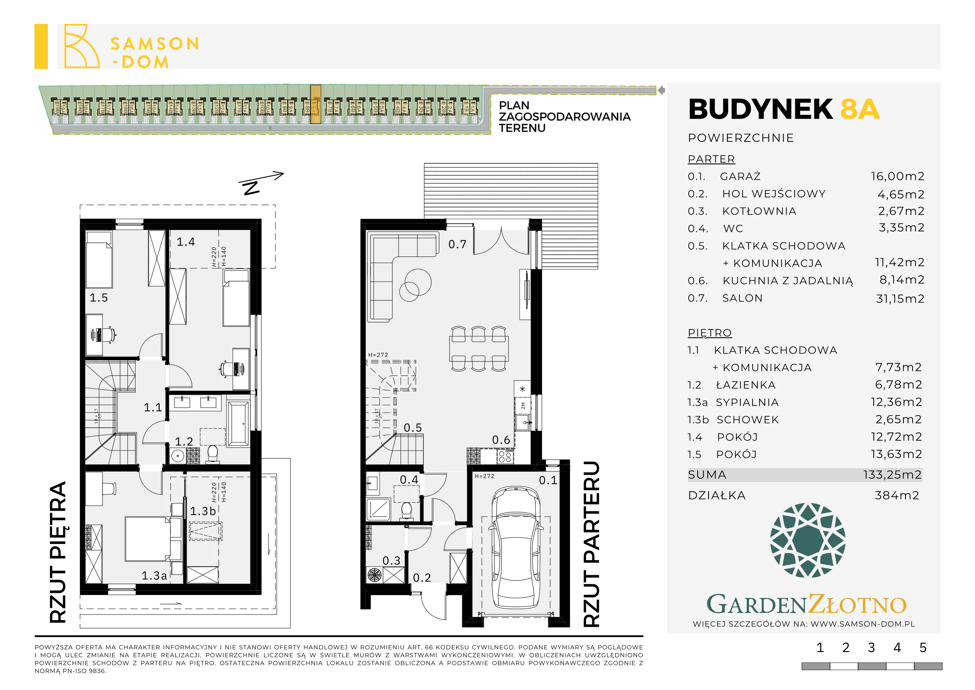 Dom 133,25 m², oferta nr 8A, Garden Złotno, Łódź, Polesie, Złotno, ul. Rąbieńska 132