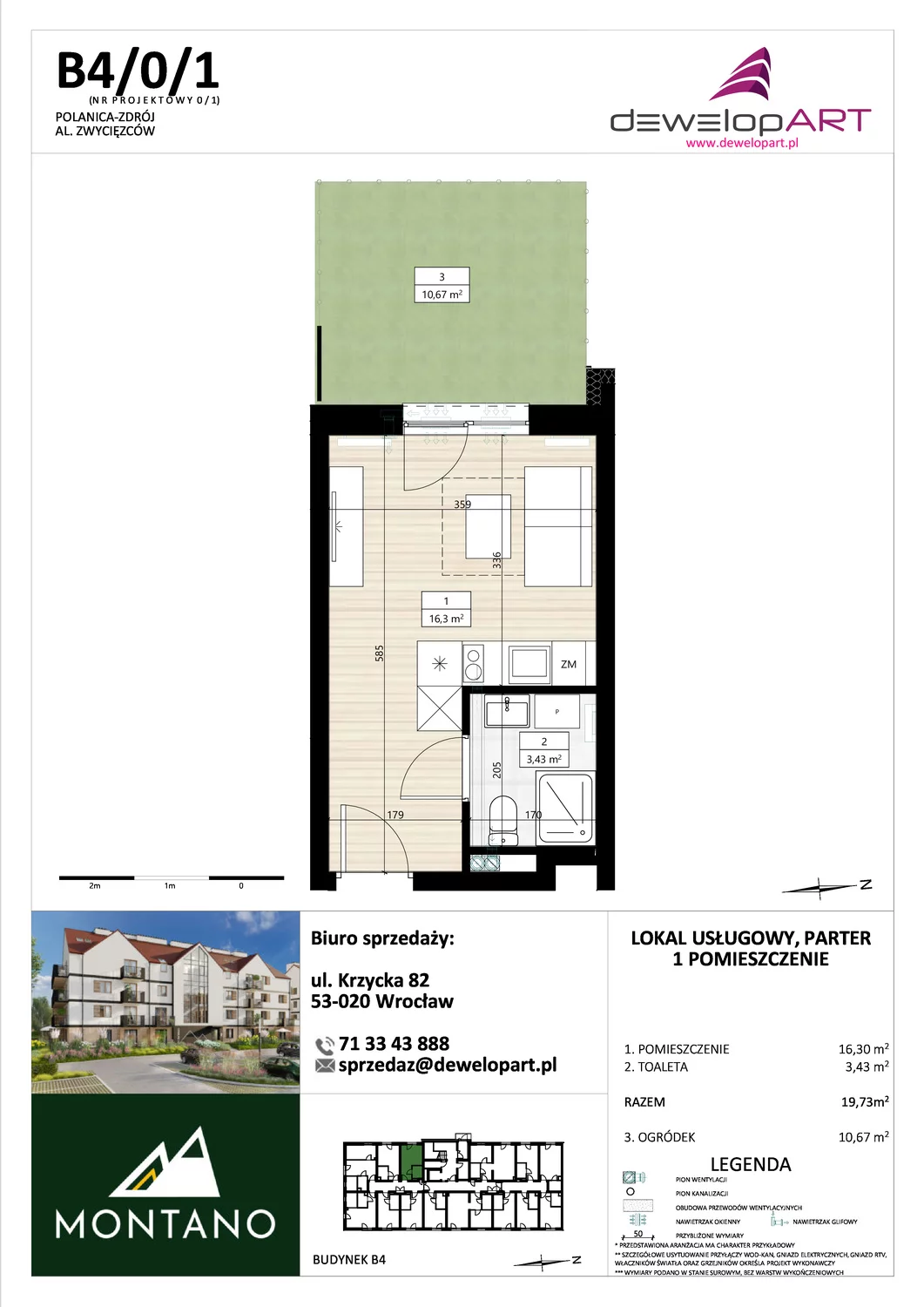 Lokal inwestycyjny 19,73 m², parter, oferta nr B4/0/1, MONTANO - lokale inwestycyjne, Polanica-Zdrój, al. Zwycięzców