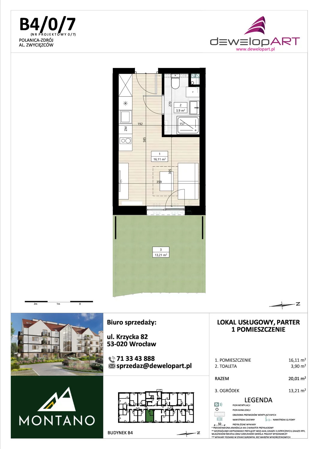 Lokal inwestycyjny 20,01 m², parter, oferta nr B4/0/7, MONTANO - lokale inwestycyjne, Polanica-Zdrój, al. Zwycięzców