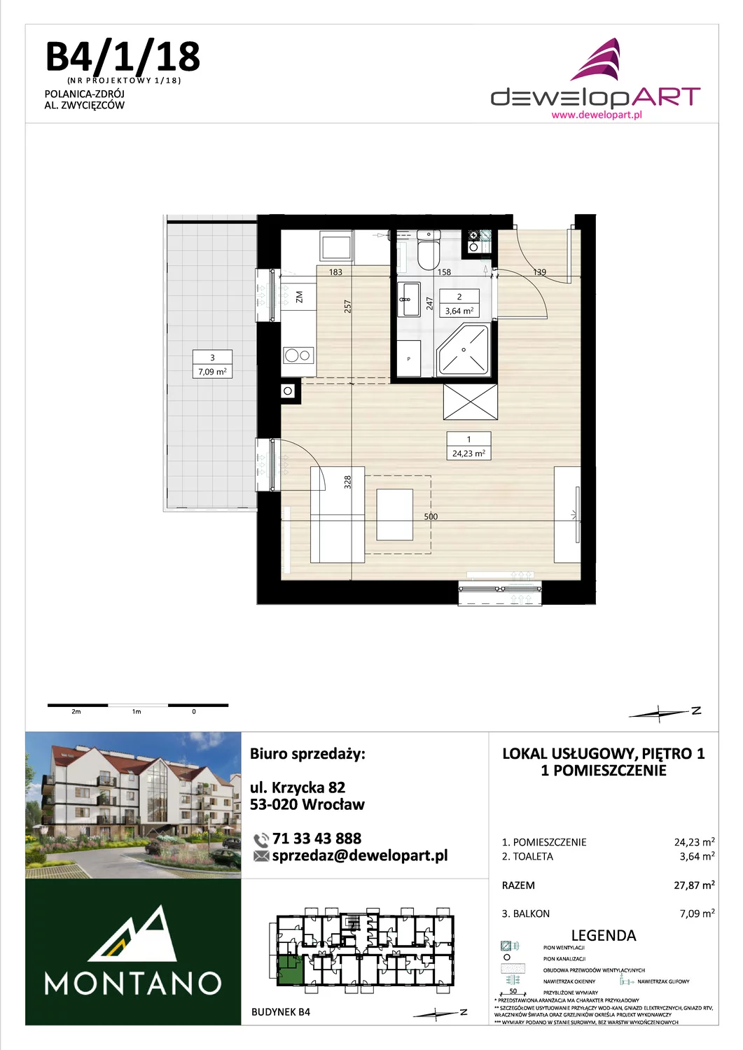 Lokal inwestycyjny 27,87 m², piętro 1, oferta nr B4/1/18, MONTANO - lokale inwestycyjne, Polanica-Zdrój, al. Zwycięzców