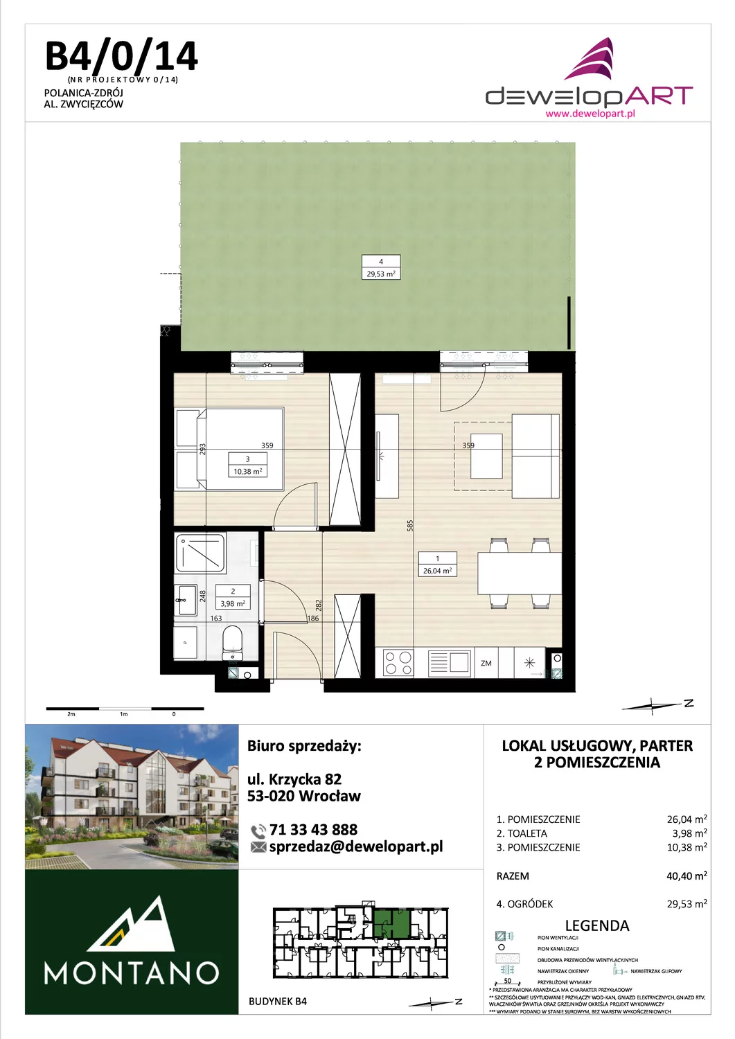 Lokal inwestycyjny 40,41 m², parter, oferta nr B4/0/14, MONTANO - lokale inwestycyjne, Polanica-Zdrój, al. Zwycięzców