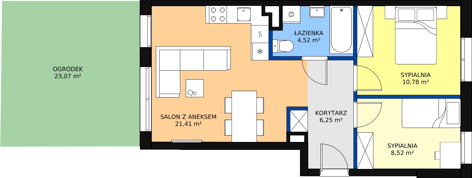 Zalety mieszkania 51.48 m², A2/0/3