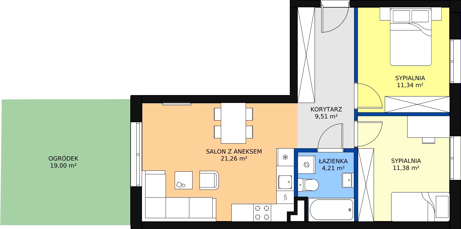 Zalety mieszkania 57.7 m², A4/0/1