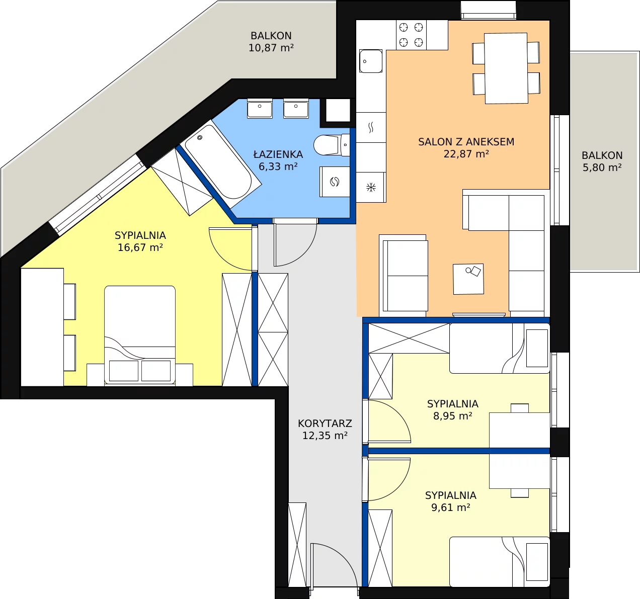 Zalety mieszkania 76.78 m², C3/2/3