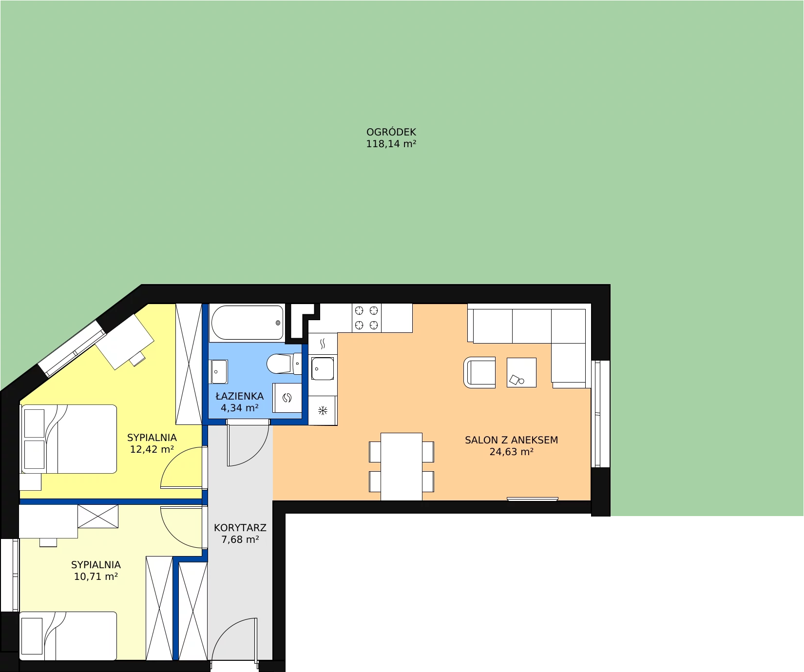 Zalety mieszkania 59.78 m², D1/0/1