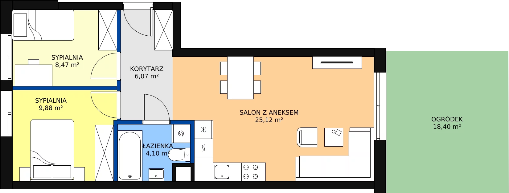 Zalety mieszkania 53.64 m², D1/0/3