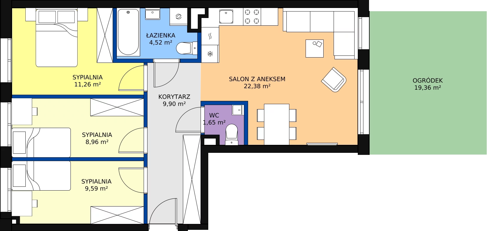 Zalety mieszkania 68.26 m², D2/0/1