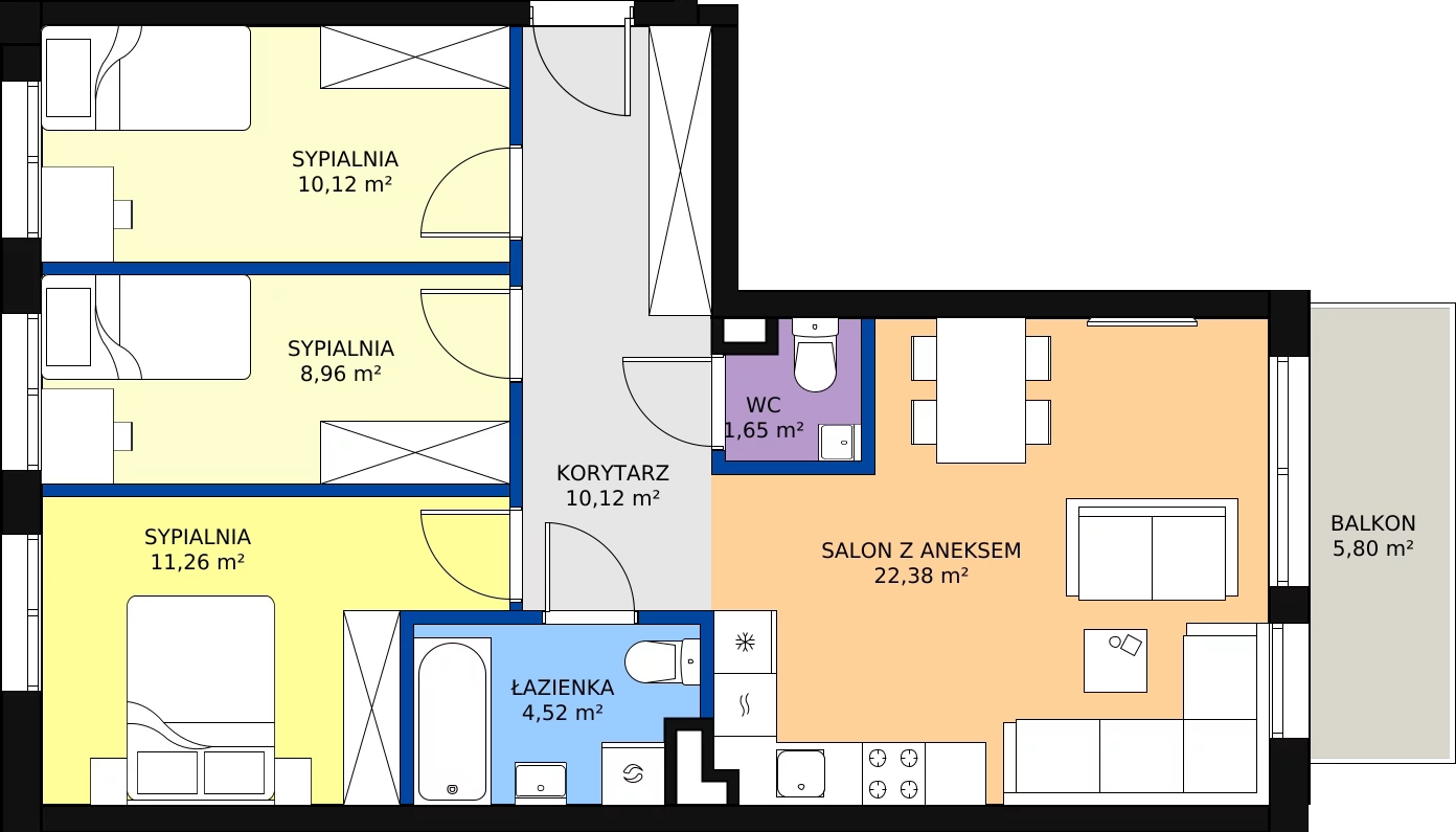 Zalety mieszkania 69.01 m², D2/1/3