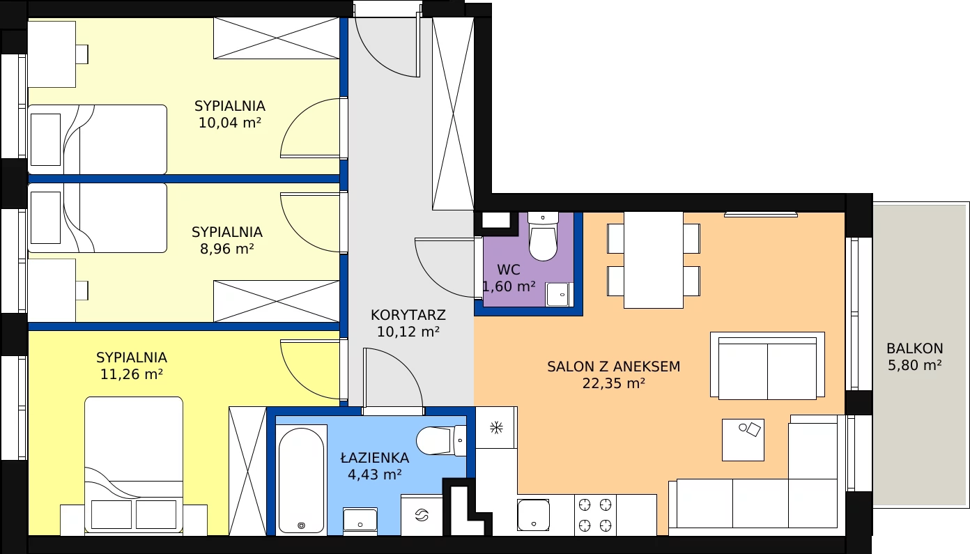 Zalety mieszkania 69.01 m², D2/2/3