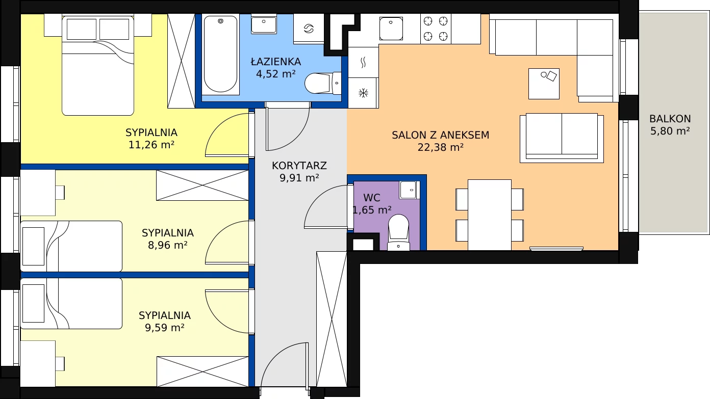 Zalety mieszkania 68.27 m², D3/1/1