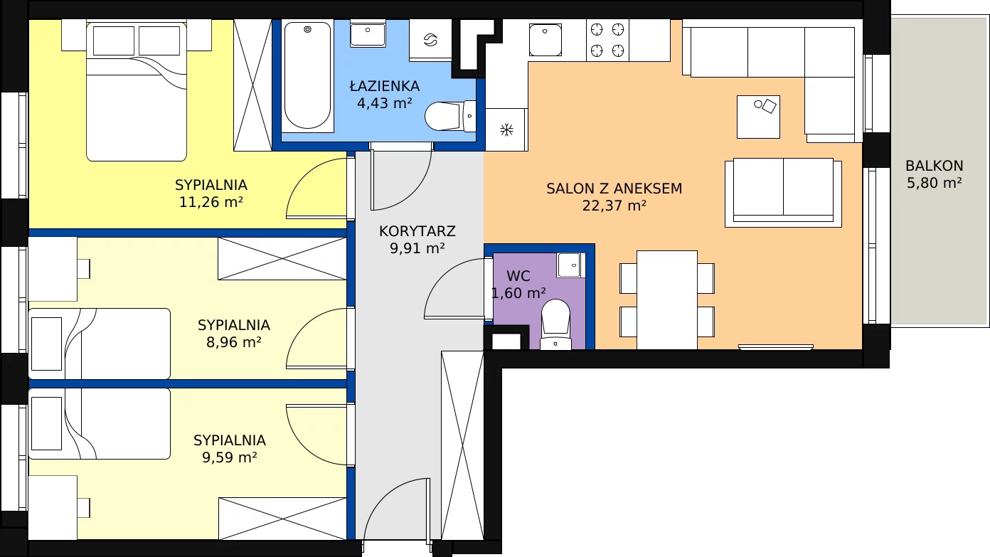 Zalety mieszkania 68.27 m², D3/2/1