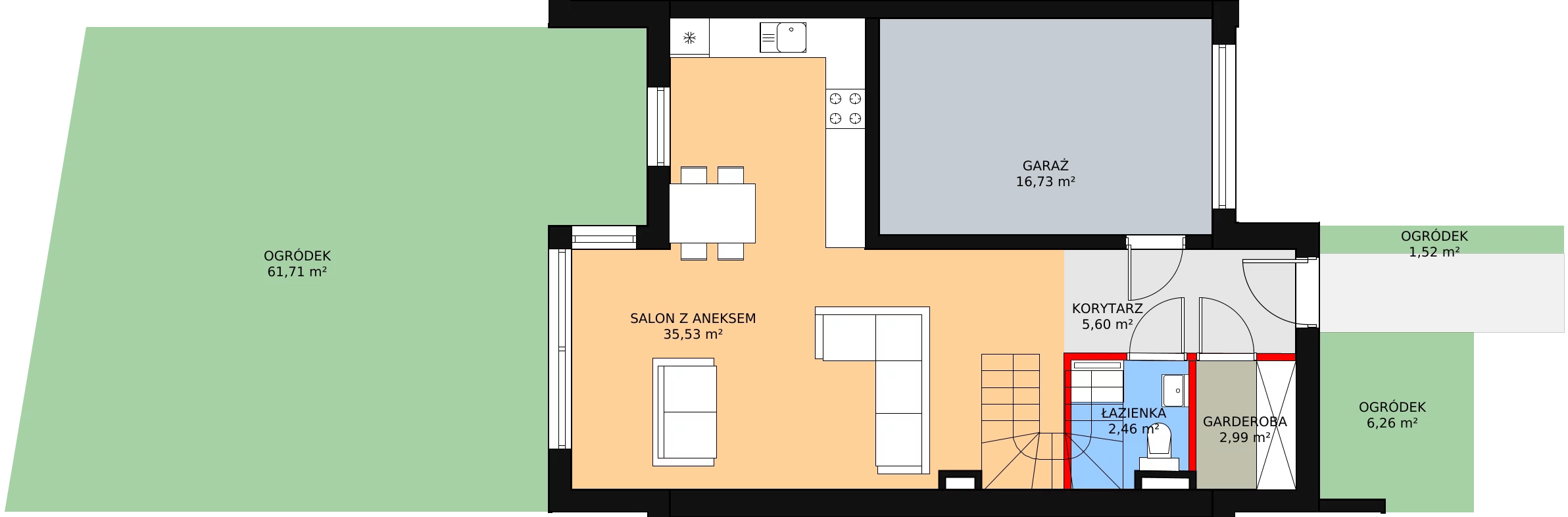 Dom 125,22 m², oferta nr B2/1, Osiedle Riva, Wrocław, Maślice, ul. Ruczajowa