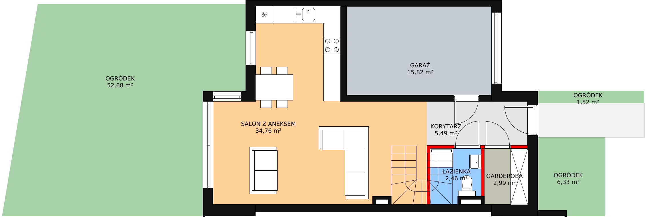 Dom 121,69 m², oferta nr B2/2, Osiedle Riva, Wrocław, Maślice, ul. Ruczajowa