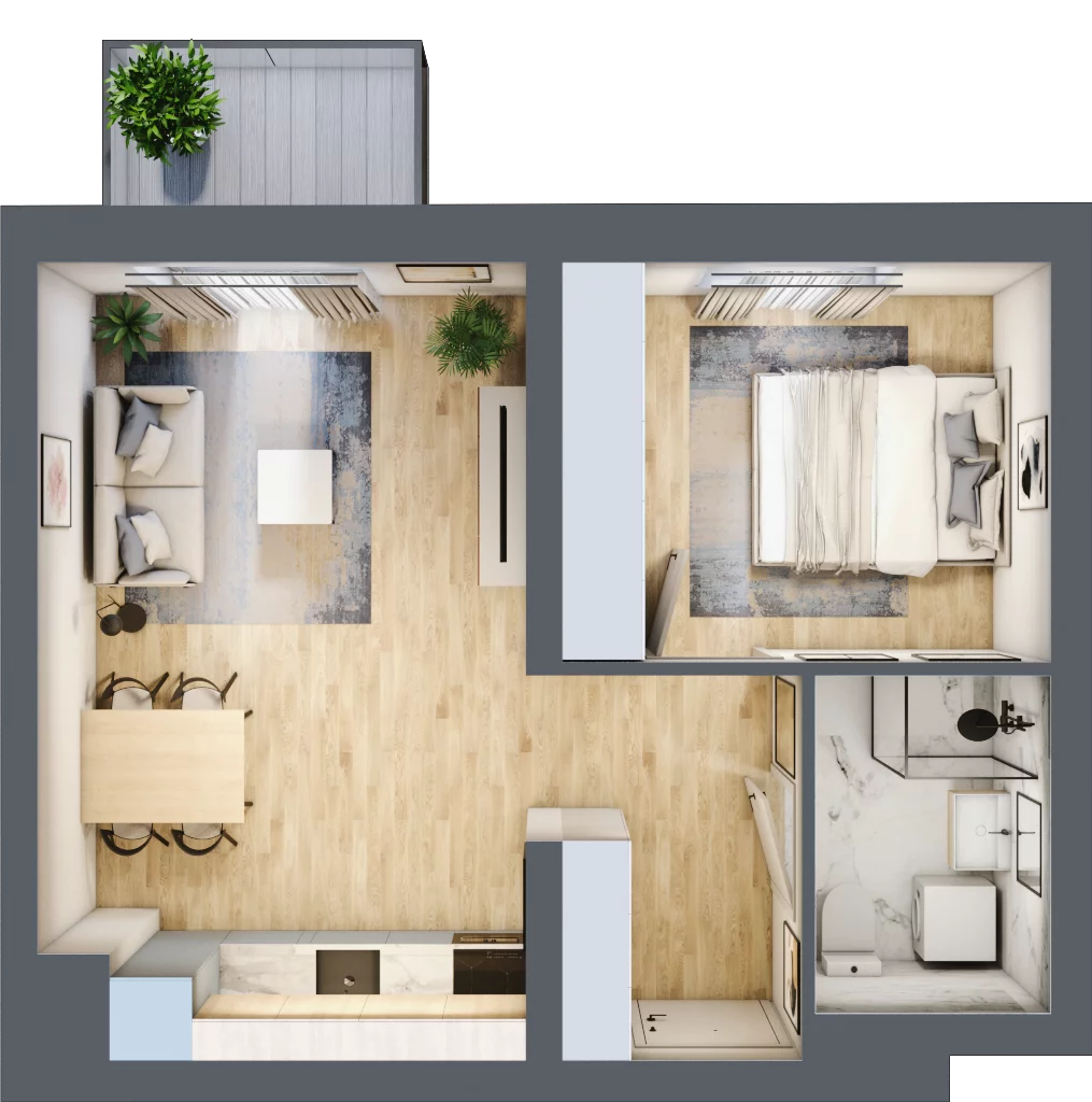 2 pokoje, mieszkanie 40,13 m², piętro 2, oferta nr B3/2/32, MONTANO, Polanica-Zdrój, al. Zwycięzców
