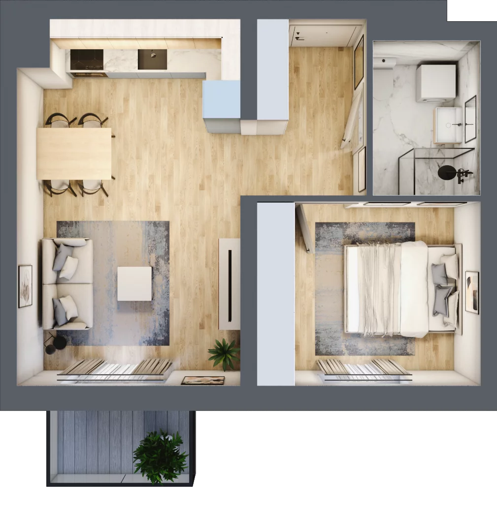 2 pokoje, mieszkanie 40,15 m², piętro 2, oferta nr B3/2/28, MONTANO, Polanica-Zdrój, al. Zwycięzców