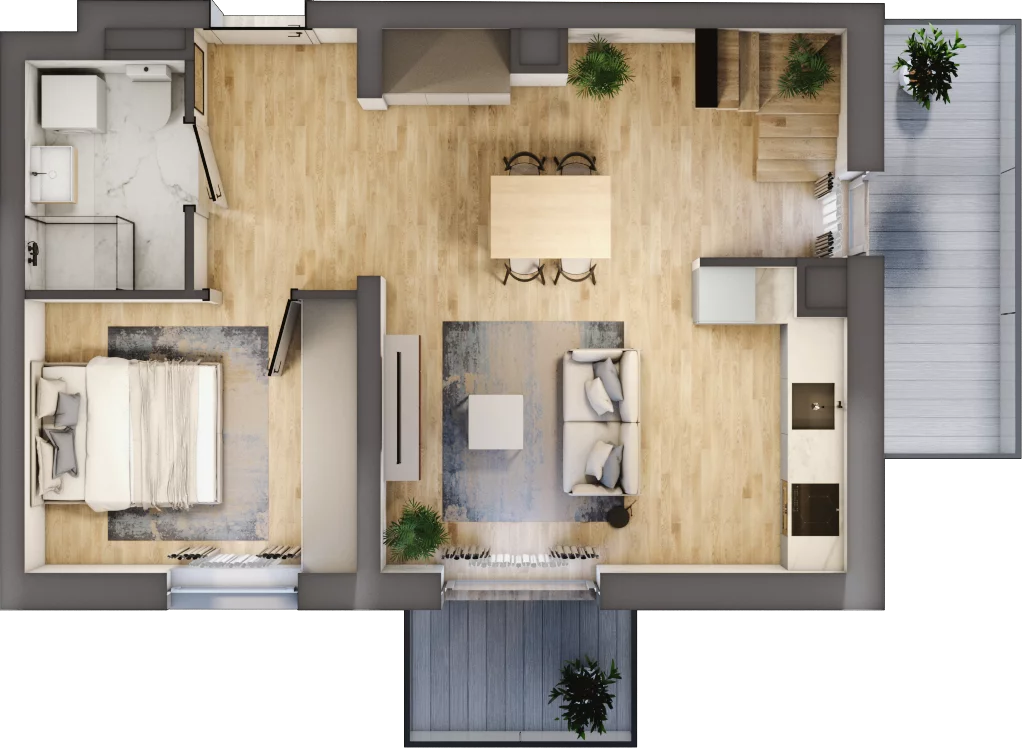 2 pokoje, mieszkanie 59,23 m², piętro 3, oferta nr B3/3/35, MONTANO, Polanica-Zdrój, al. Zwycięzców