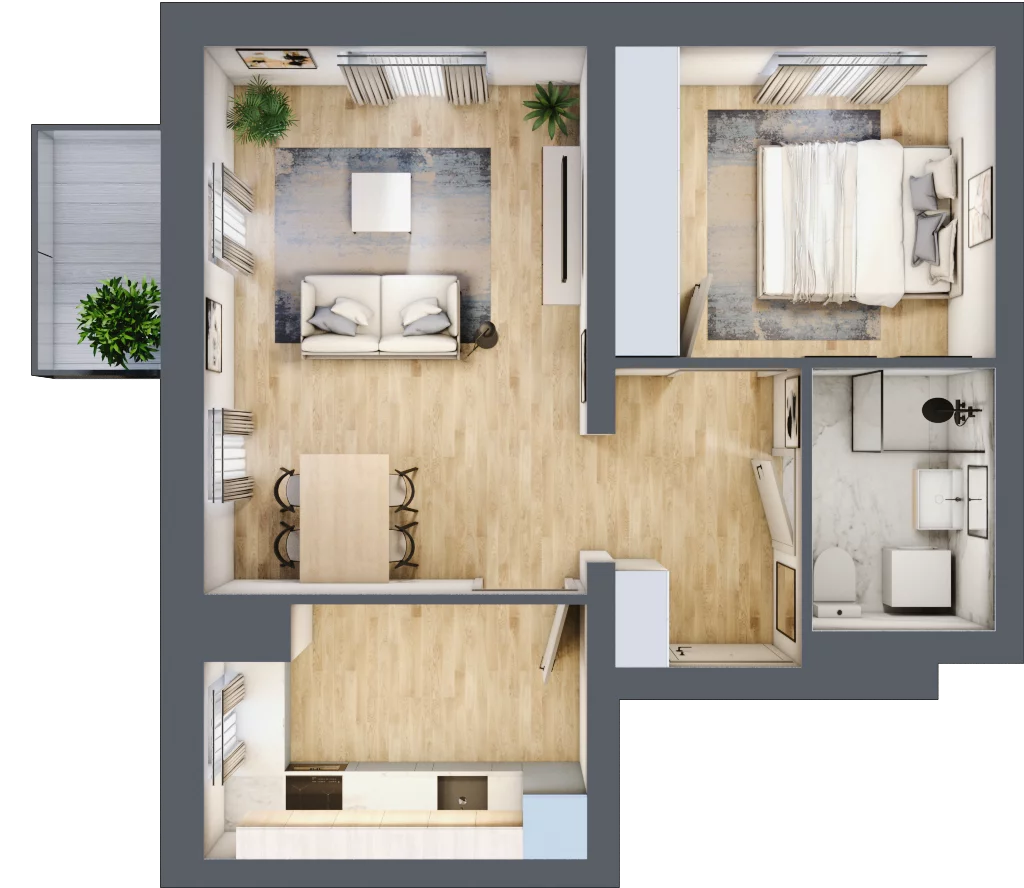 2 pokoje, mieszkanie 46,39 m², piętro 2, oferta nr B3/2/31, MONTANO, Polanica-Zdrój, al. Zwycięzców