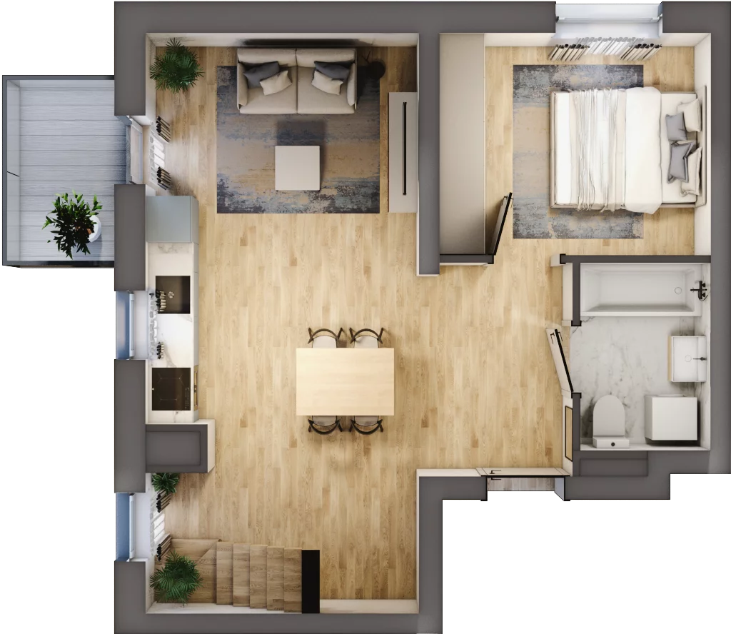 2 pokoje, mieszkanie 60,21 m², piętro 3, oferta nr B3/3/39, MONTANO, Polanica-Zdrój, al. Zwycięzców