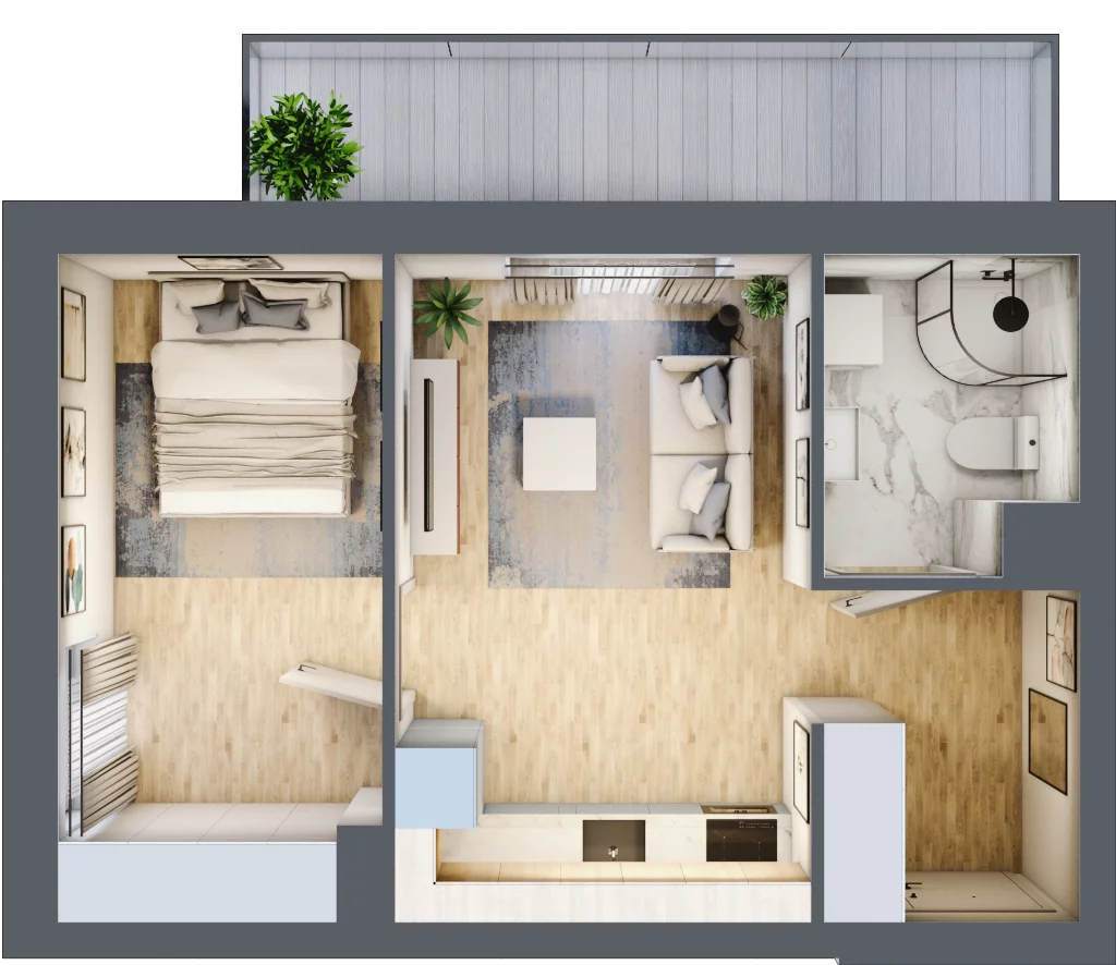 2 pokoje, mieszkanie 36,20 m², piętro 2, oferta nr B3/2/26, MONTANO, Polanica-Zdrój, al. Zwycięzców