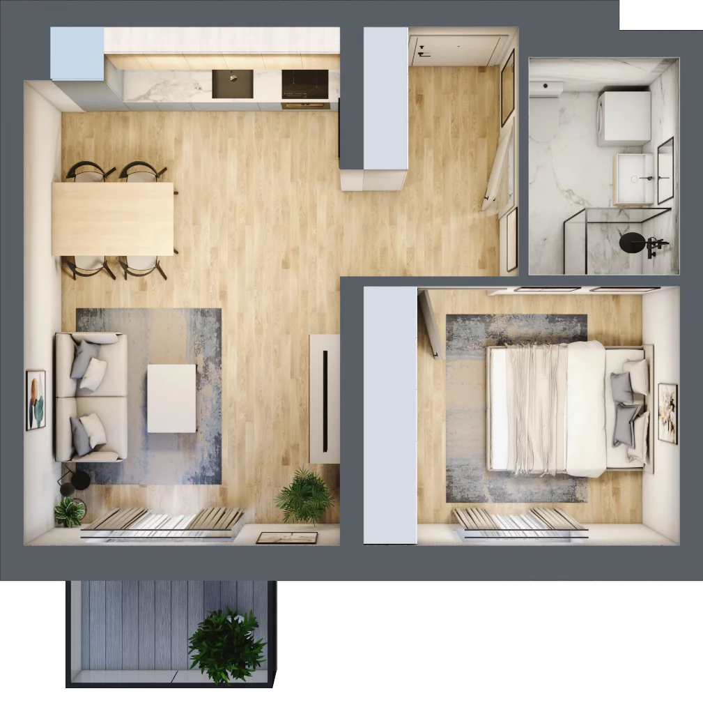 2 pokoje, mieszkanie 40,15 m², piętro 1, oferta nr B4/1/21, MONTANO, Polanica-Zdrój, al. Zwycięzców