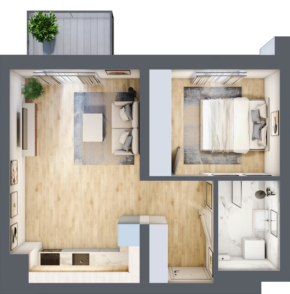 2 pokoje, mieszkanie 40,16 m², piętro 2, oferta nr B4/2/25, MONTANO, Polanica-Zdrój, al. Zwycięzców