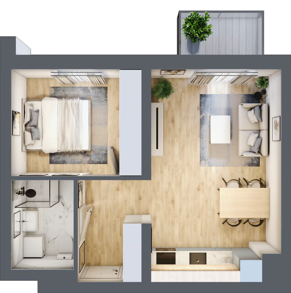 2 pokoje, mieszkanie 40,13 m², piętro 2, oferta nr B4/2/32, MONTANO, Polanica-Zdrój, al. Zwycięzców