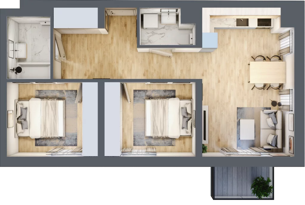 3 pokoje, mieszkanie 60,53 m², piętro 1, oferta nr B4/1/22, MONTANO, Polanica-Zdrój, al. Zwycięzców