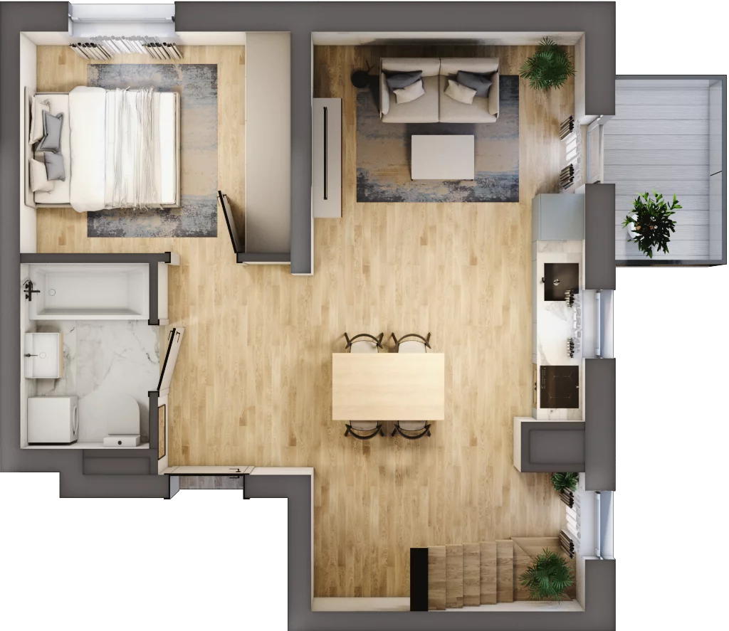 2 pokoje, mieszkanie 60,21 m², piętro 3, oferta nr B4/3/39, MONTANO, Polanica-Zdrój, al. Zwycięzców