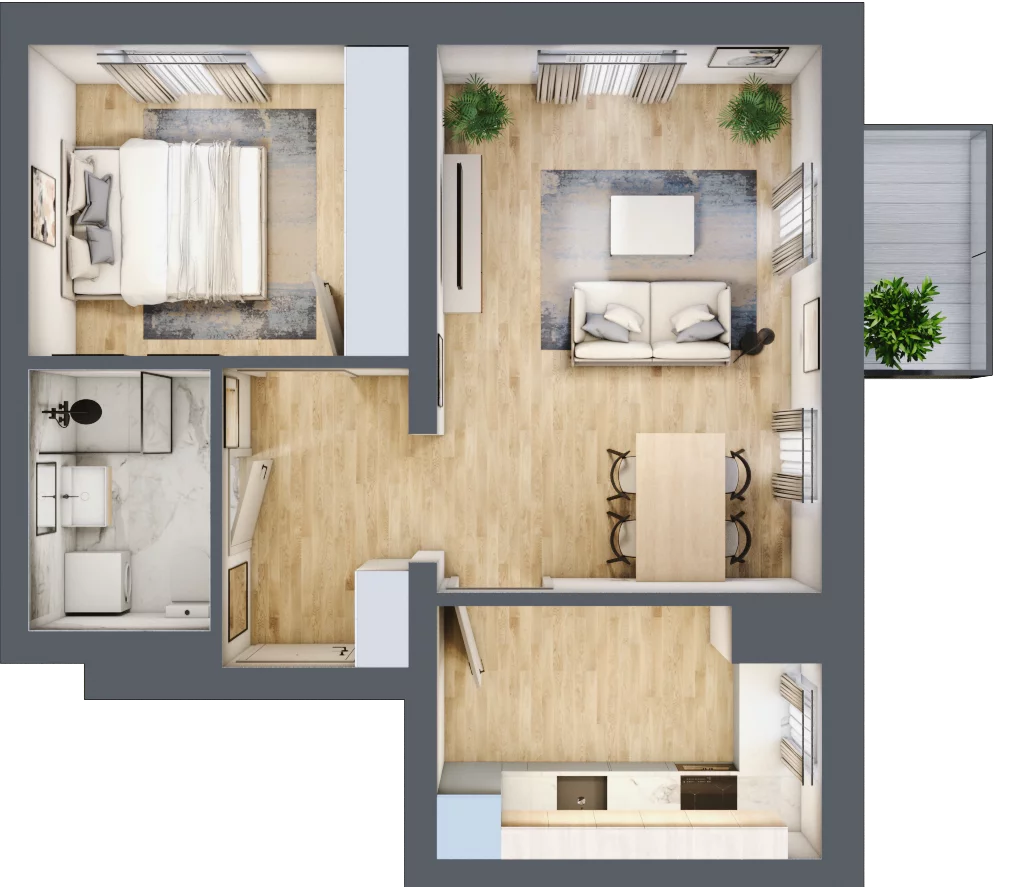 2 pokoje, mieszkanie 46,39 m², piętro 2, oferta nr B4/2/31, MONTANO, Polanica-Zdrój, al. Zwycięzców