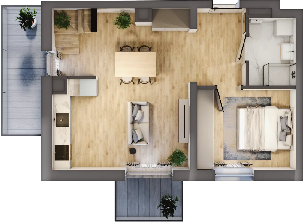 2 pokoje, mieszkanie 59,23 m², piętro 3, oferta nr B4/3/35, MONTANO, Polanica-Zdrój, al. Zwycięzców