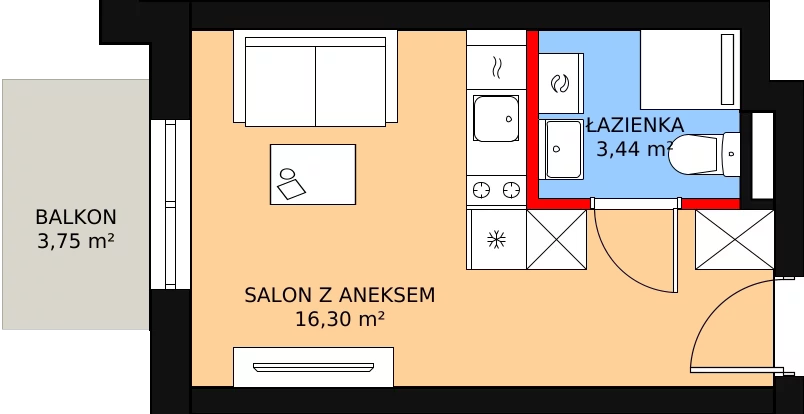 Lokal inwestycyjny 19,74 m², piętro 1, oferta nr B4/1/15, MONTANO - lokale inwestycyjne, Polanica-Zdrój, al. Zwycięzców