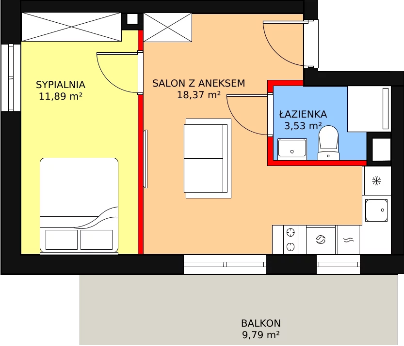 Lokal inwestycyjny 33,79 m², piętro 1, oferta nr B4/1/17, MONTANO - lokale inwestycyjne, Polanica-Zdrój, al. Zwycięzców