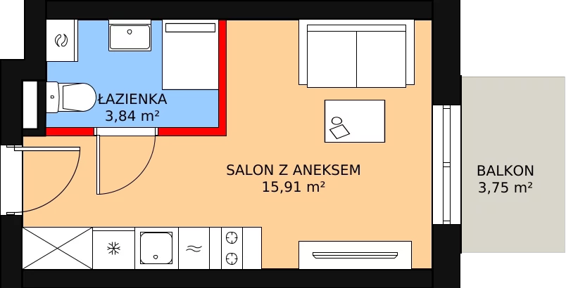 Lokal inwestycyjny 19,75 m², piętro 1, oferta nr B4/1/19, MONTANO - lokale inwestycyjne, Polanica-Zdrój, al. Zwycięzców