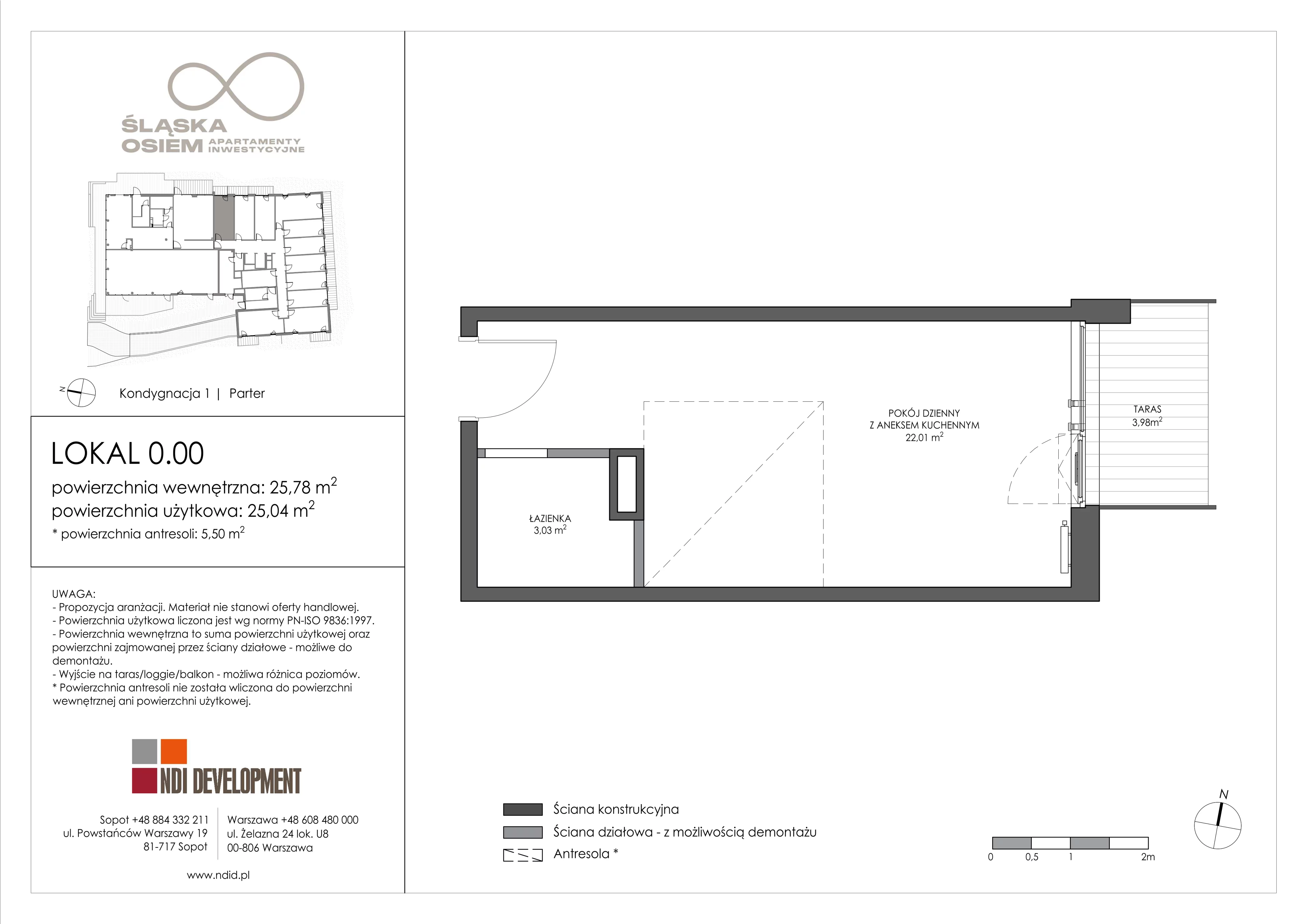 1 pokój, apartament inwestycyjny 25,78 m², parter, oferta nr 0.00, Śląska Osiem, Gdańsk, Przymorze, ul. Śląska 8