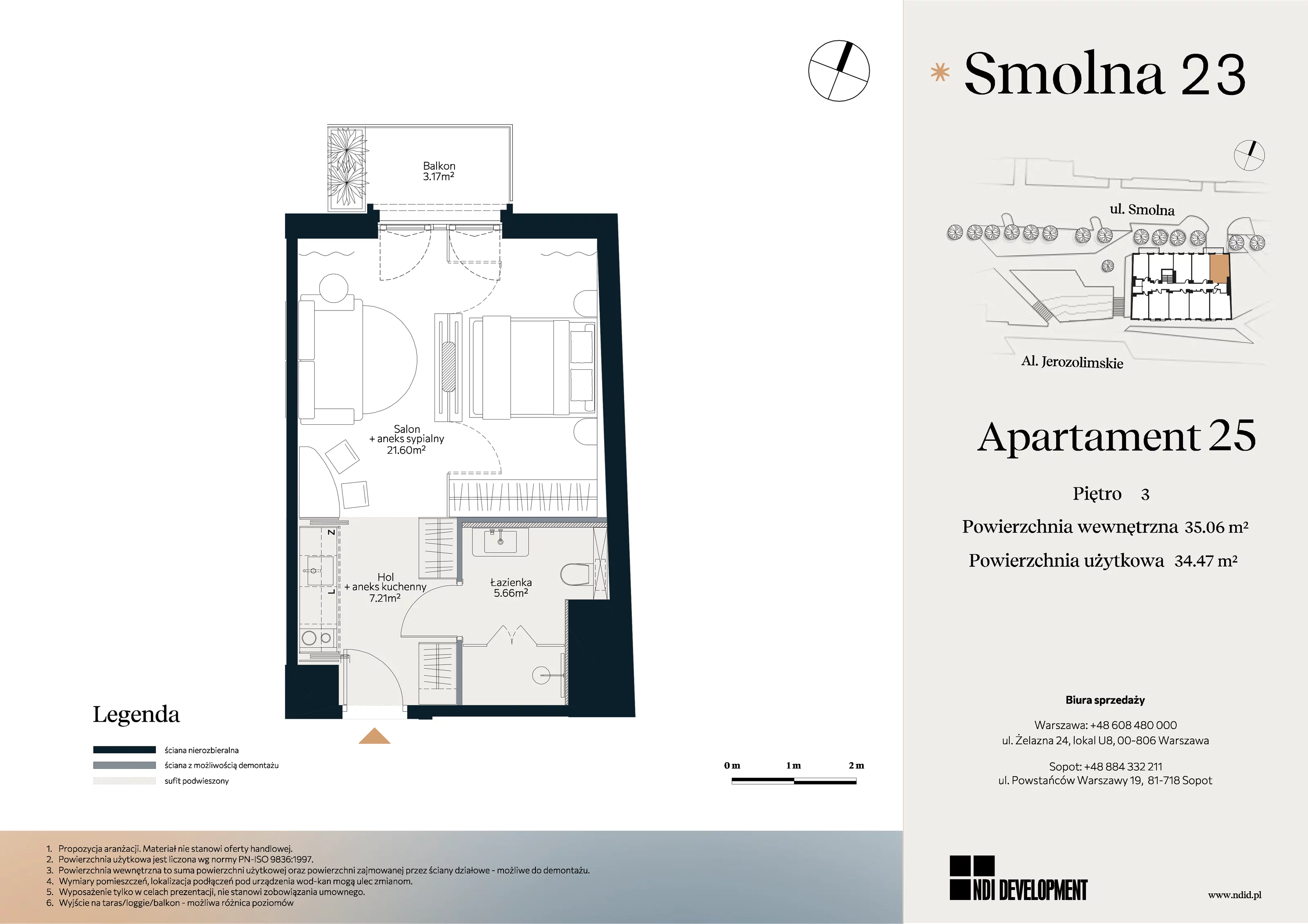 1 pokój, lokal inwestycyjny 35,06 m², piętro 3, oferta nr U_4_25, Smolna 23, Warszawa, Śródmieście, ul. Smolna 23