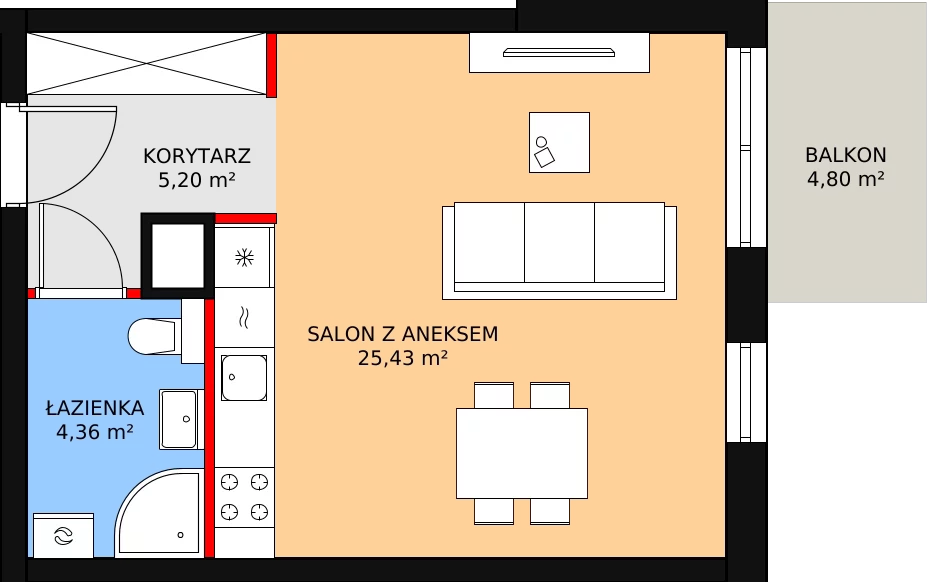 Mieszkanie 35,36 m², piętro 1, oferta nr 9B.7, Zielona Przystań, Poznań, Naramowice, ul. Błażeja 9