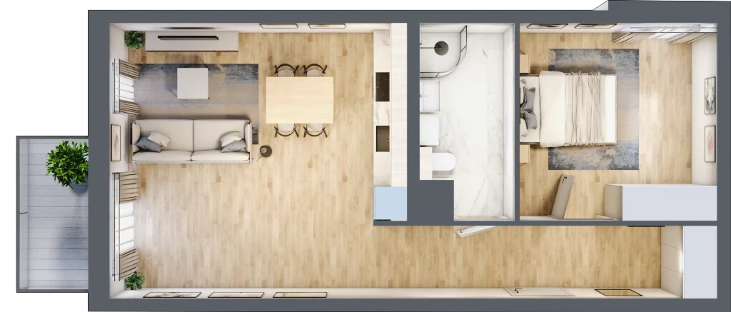 2 pokoje, mieszkanie 53,68 m², piętro 3, oferta nr 9B.20, Zielona Przystań, Poznań, Naramowice, ul. Błażeja 9