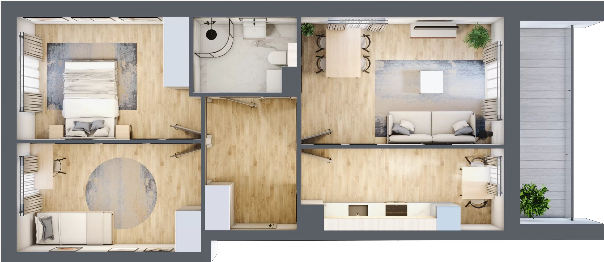 3 pokoje, mieszkanie 64,74 m², piętro 2, oferta nr 9B.11, Zielona Przystań, Poznań, Naramowice, ul. Błażeja 9