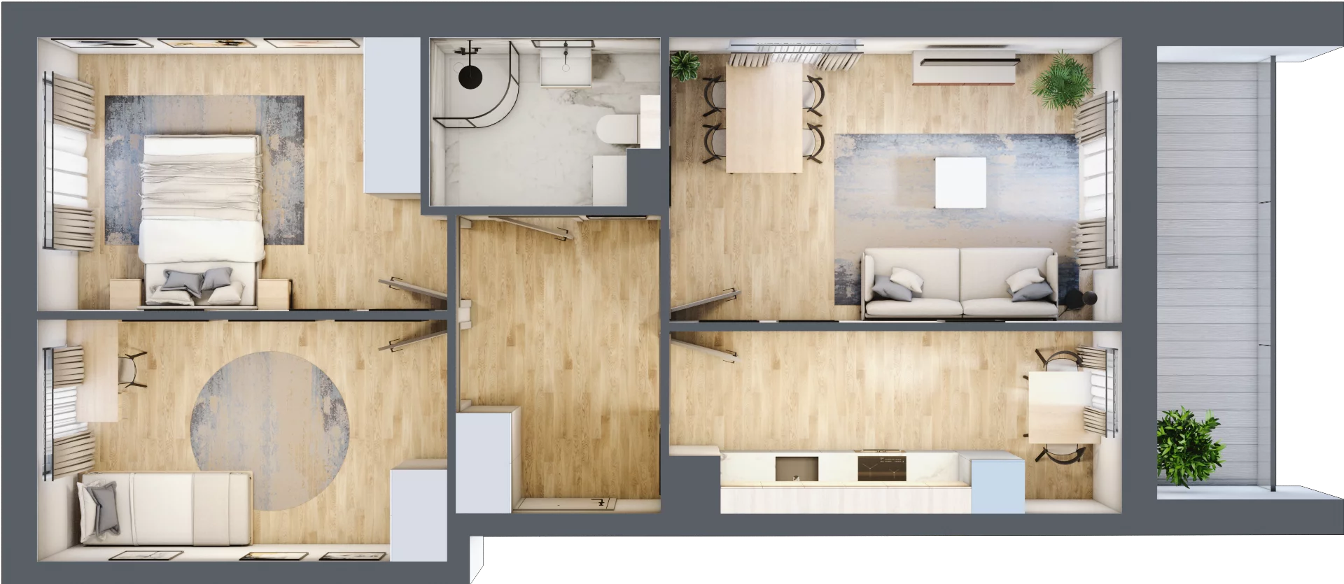 3 pokoje, mieszkanie 64,74 m², piętro 1, oferta nr 9B.6, Zielona Przystań, Poznań, Naramowice, ul. Błażeja 9