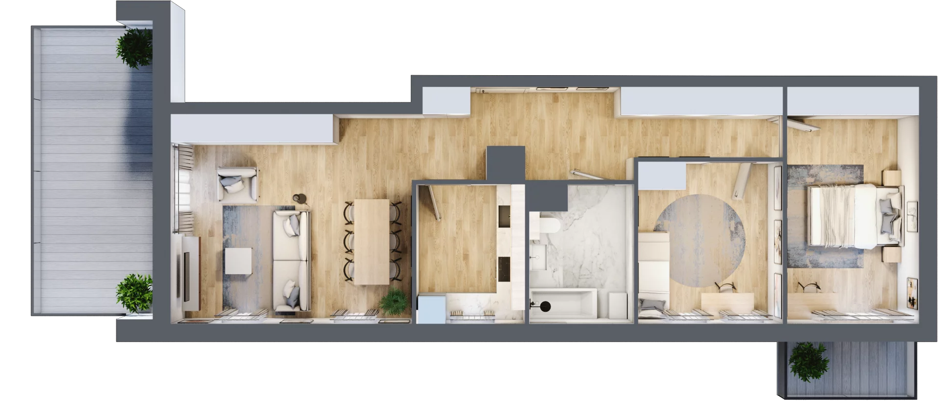 3 pokoje, mieszkanie 78,80 m², piętro 5, oferta nr 9C.40, Zielona Przystań, Poznań, Naramowice, ul. Błażeja 9