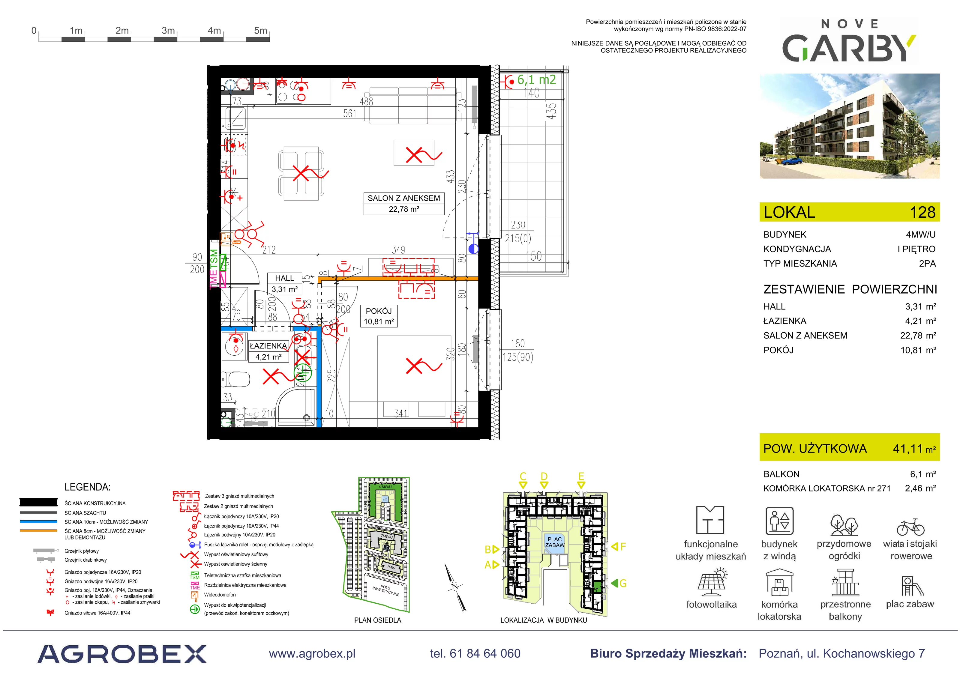 3 pokoje, mieszkanie 57,14 m², piętro 1, oferta nr 129, Nove Garby - Etap 2, Garby, ul. Tulecka
